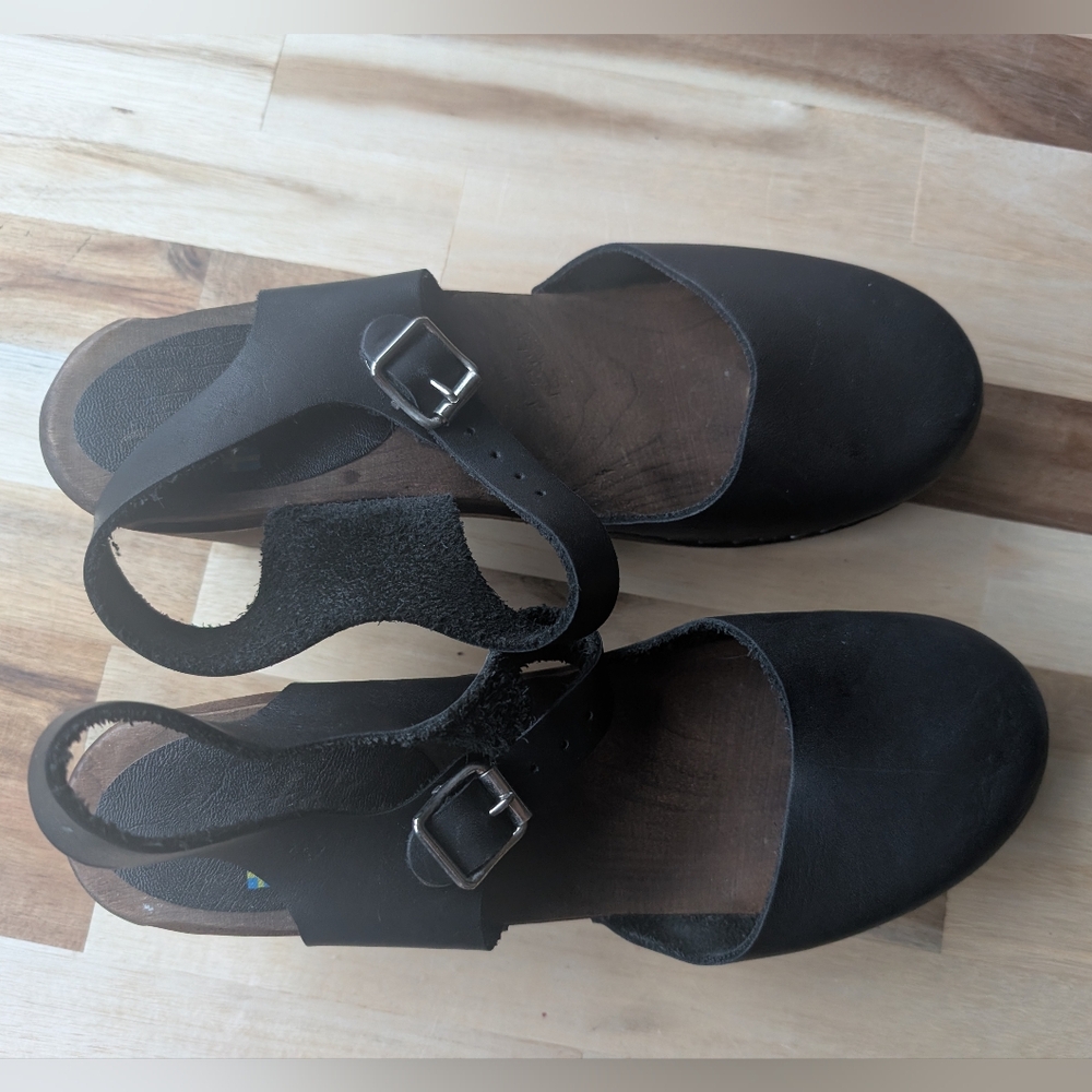 Lotta From Stockholm Black Leather Clog Heels - Picture 5 of 5